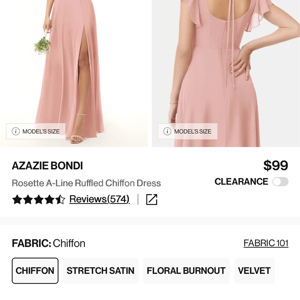 Azazie Pink Chiffon A-Line Dress